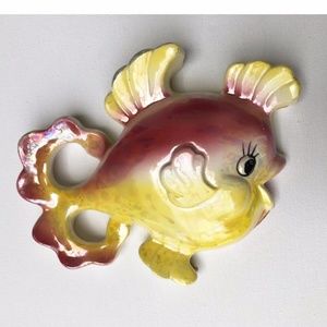 Vintage Ceramic Fish Wall Pocket